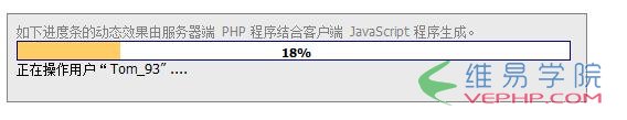 PHP實例：php+javascript實現的動態顯示服務器運行程序進度條功能示例