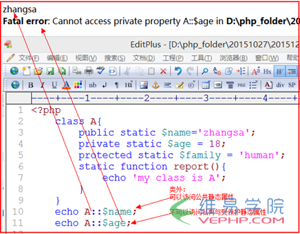 PHP實例：php 靜態屬性和靜態方法區別詳解