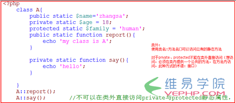 PHP實例：php 靜態屬性和靜態方法區別詳解