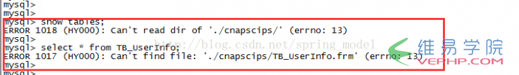 MYSQL教程MySQL無法讀表錯誤的解決方法（MySQL 1018 error）