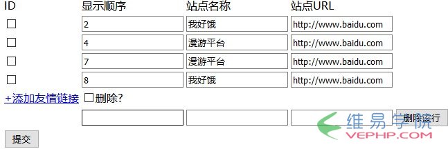 PHP實例：Yii針對添加行的增刪改查操作示例