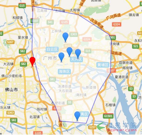 PHP實例：驗證坐標在某坐標區域內php代碼