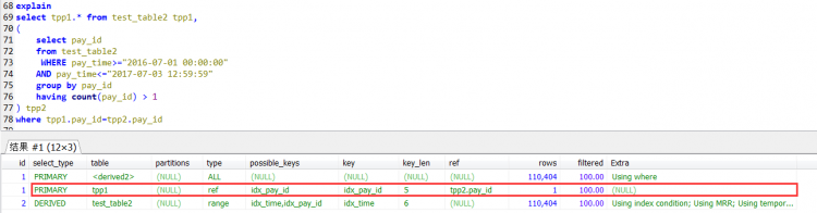 MYSQL數據庫解決MySQL中IN子查詢會導致無法使用索引問題