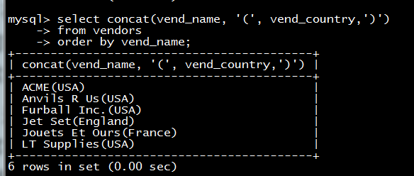 MYSQL教程MYSQL必知必會讀書筆記第十和十一章之使用函數處理數據