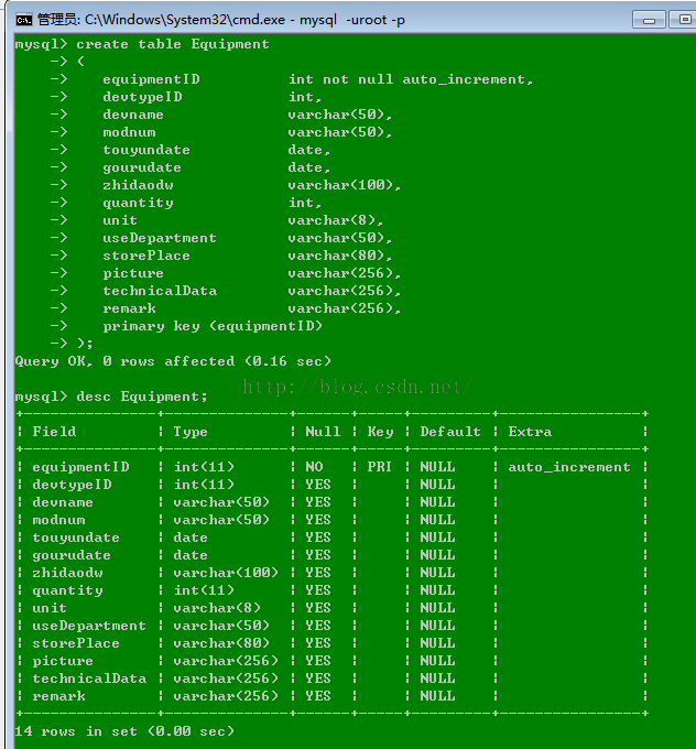 MYSQL教程Mysql創建通用設備管理信息系統數據庫
