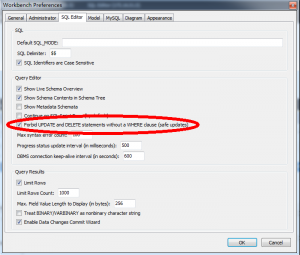 Mysql實例ERROR CODE: 1175 YOU ARE USING SAFE UPDATE MODE AN