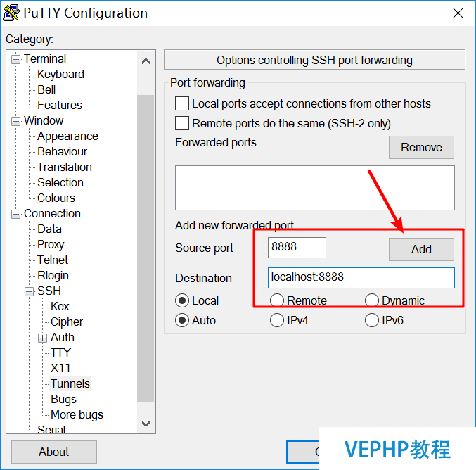 LINUX教學:通過PuTTY進行端口映射并且啟動Jupyter Notebook