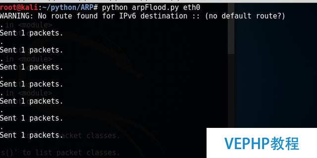 Python灰帽編程 3.3 MAC洪水攻擊