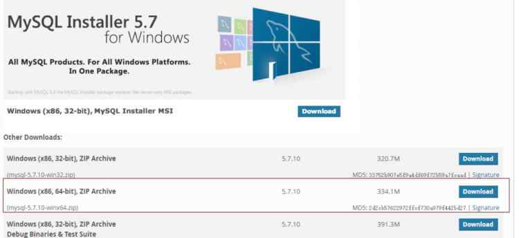 Mysql入門mysql 5.7.10 winx64安裝配置方法圖文教程(win10)