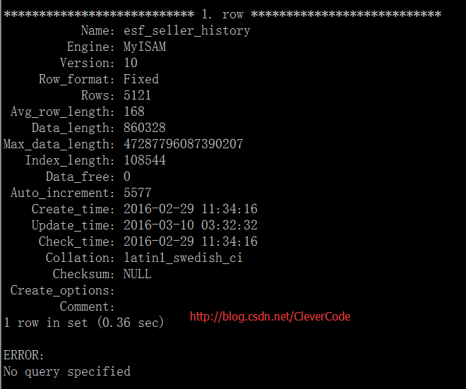 Mysql學(xué)習(xí)Mysql中 show table status 獲取表信息的方法