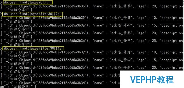 mongodb NOSQL 各種查詢條件大全