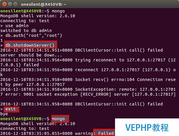 mongodb內置角色及賦權管理