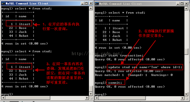 Mysql應(yīng)用mysql 詳解隔離級(jí)別操作過(guò)程(cmd)