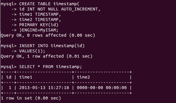 Mysql實例MySQL 5.6 中 TIMESTAMP 的變化分析