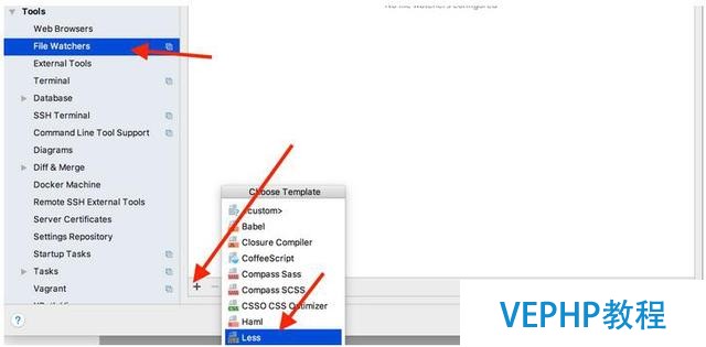 PhpStorm配置less自動編譯css
