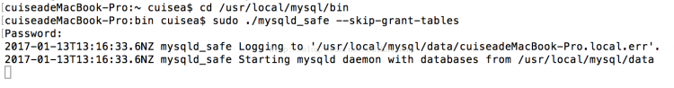 Mysql實例Mac下MySQL5.7忘記root密碼的解決方法