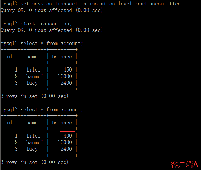 MYSQL數據庫MySQL四種事務隔離級別詳解