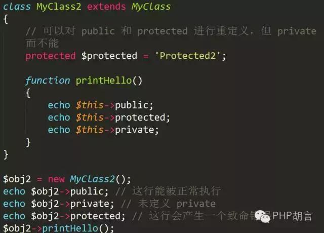 PHP的類和對象(四)訪問控制和繼承
