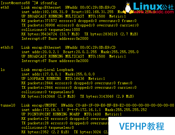 LINUX教學:CentOS下GRE隧道配置