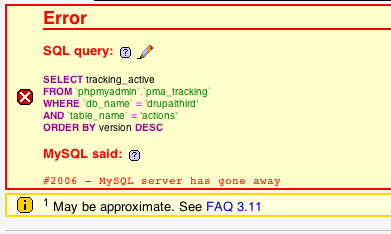 Mysql必讀MySQL導入sql腳本錯誤：2006 解決方法