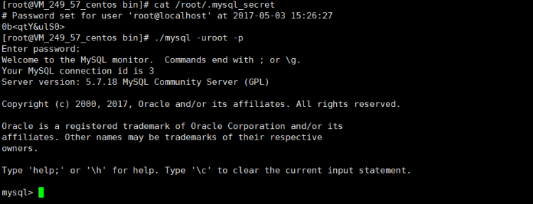 Mysql入門Linux下MySQL5.7.18二進制包安裝教程（無默認配置文件my_default.cnf）
