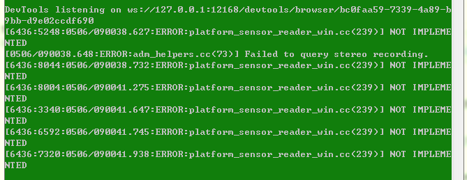node.js出現(xiàn)selenium錯誤：ERROR:platform_sensor_reader_win.cc(239) NOT IMPLEME  NTED